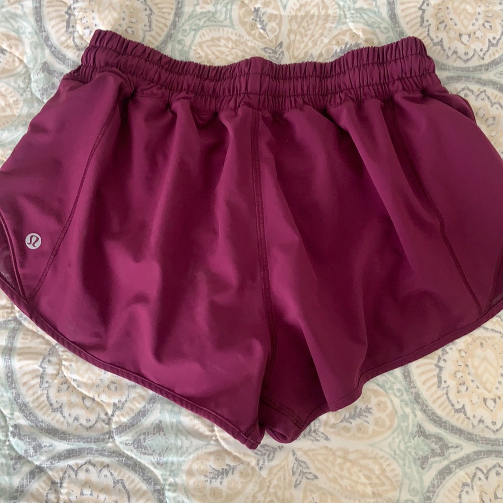 Lululemon size 6 plum-colored shorts; good condition!